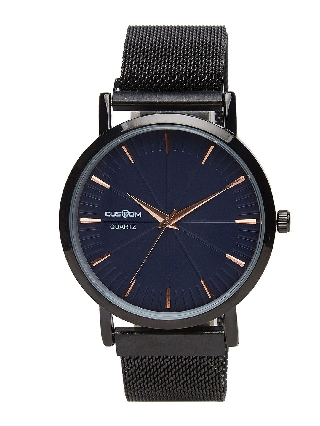 custom men navy blue analogue watch 8907829043206