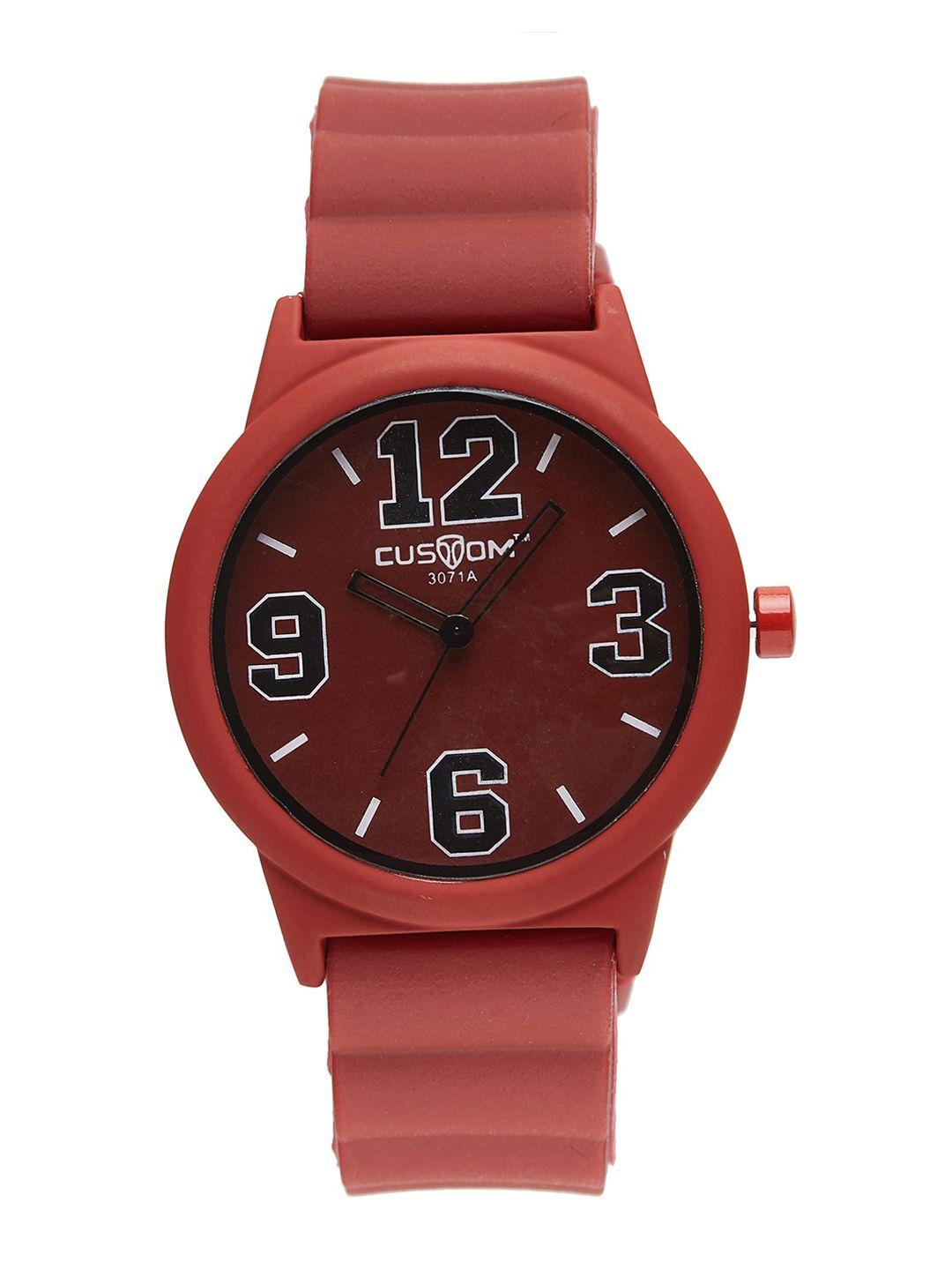 custom men red analogue watch 8907829042834