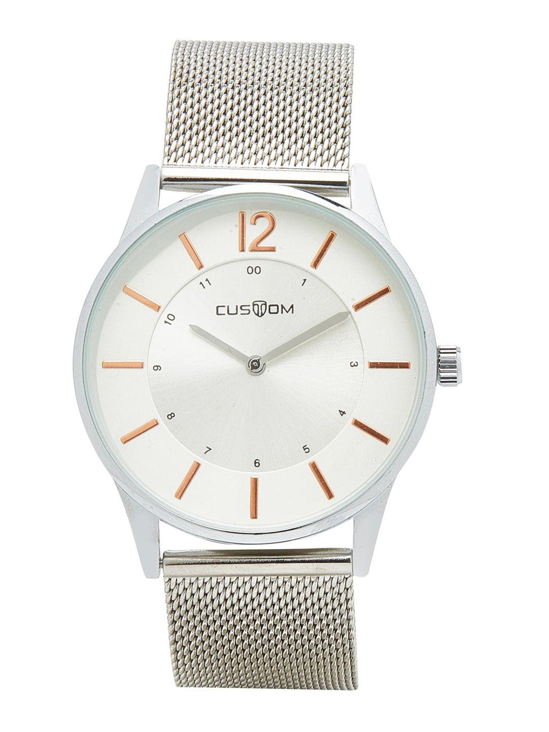 custom men silver-toned analogue watch 8907829042919