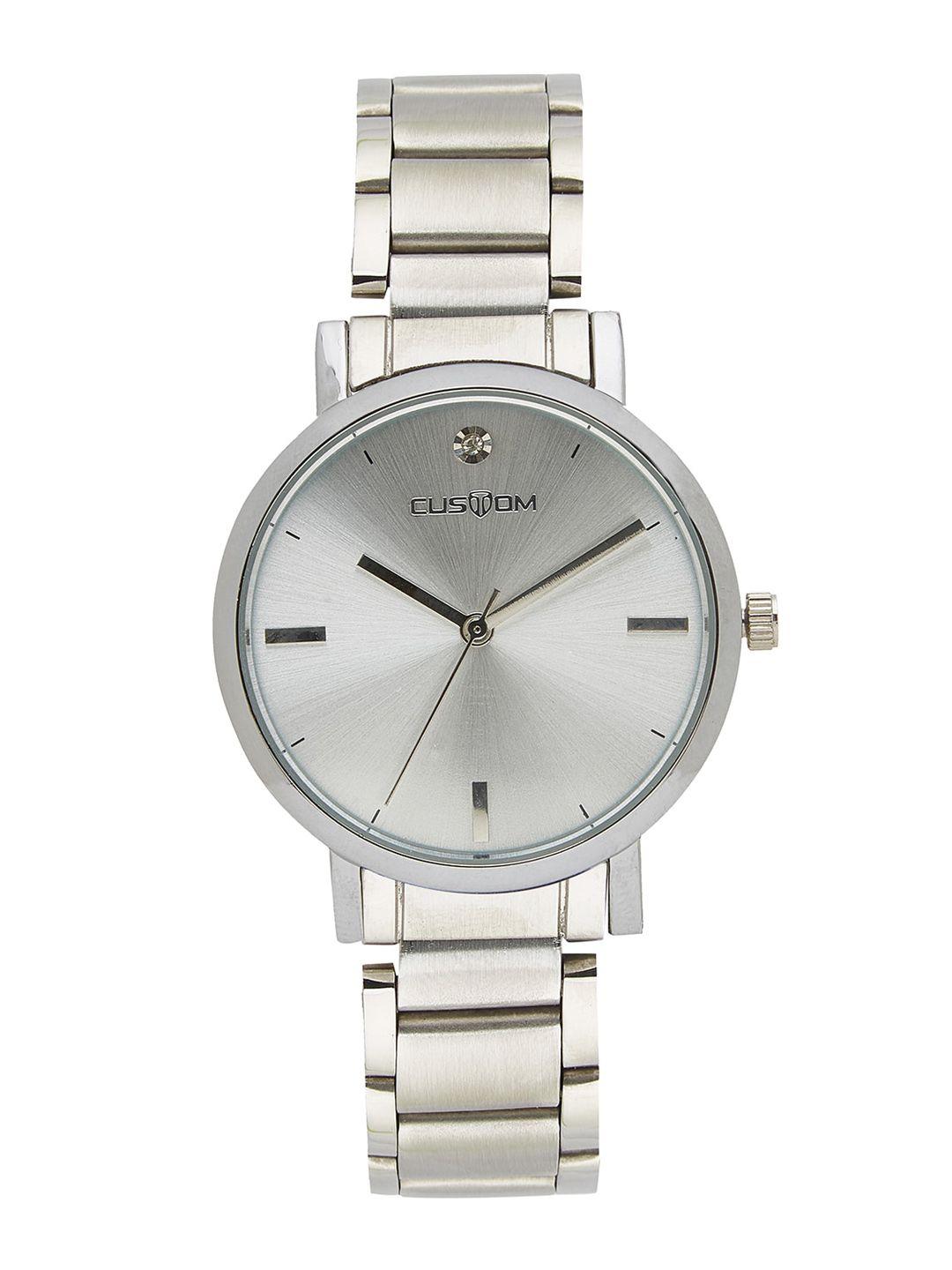 custom women silver-toned analogue watch 8907829043299