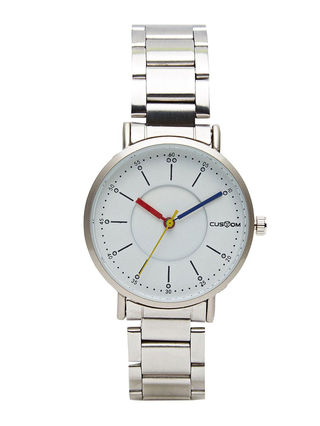 custom women silver-toned analogue watch 8907829043367