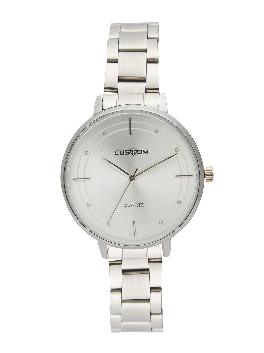 custom women silver-toned analogue watch 8907829043459