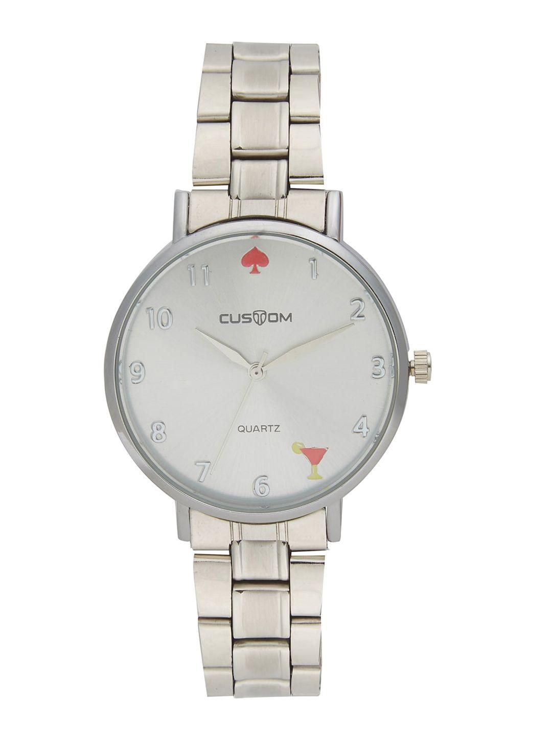 custom women silver-toned analogue watch 8907829043480