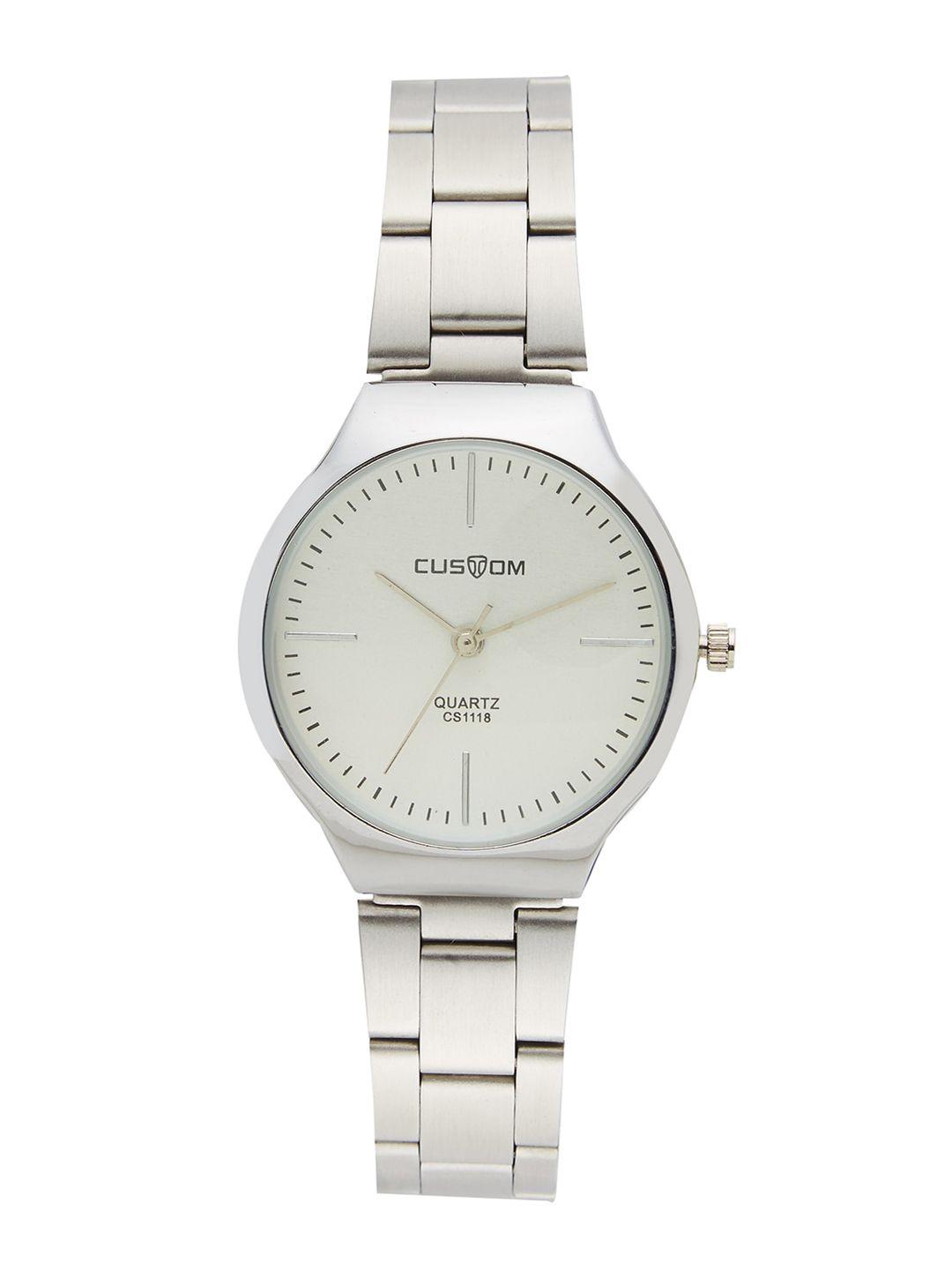 custom women silver-toned analogue watch 8907829043497