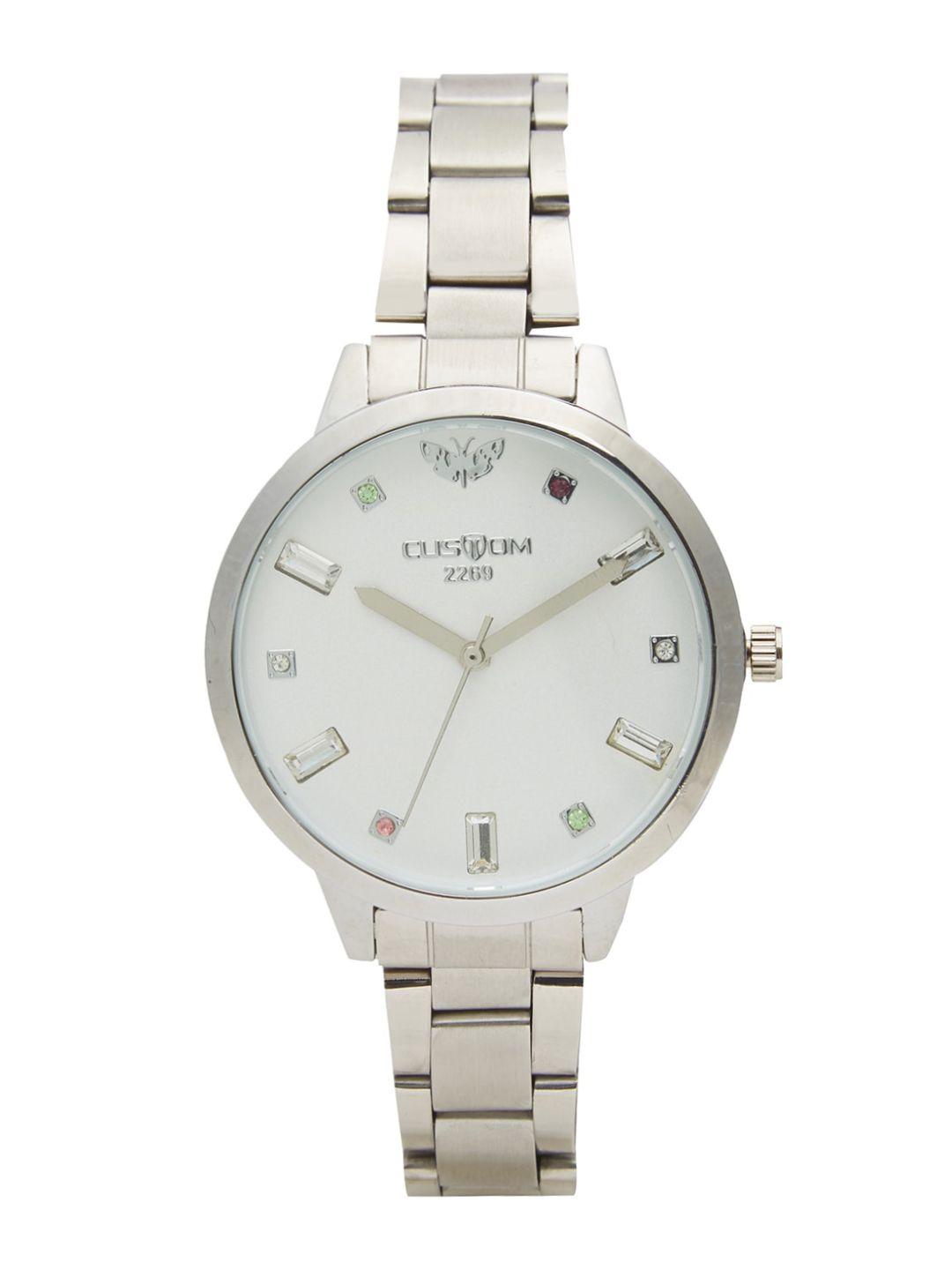 custom women white analogue watch 8907829043435