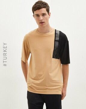 cut & sew crew-neck t-shirt