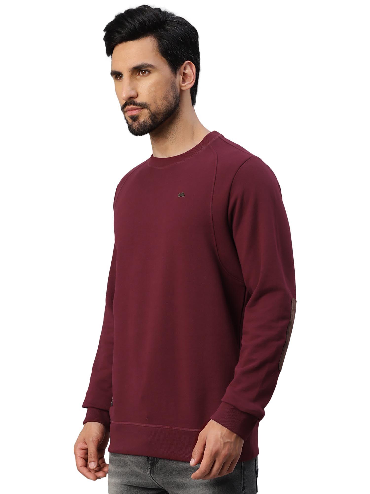 cut & sew sweatshirt burgundy