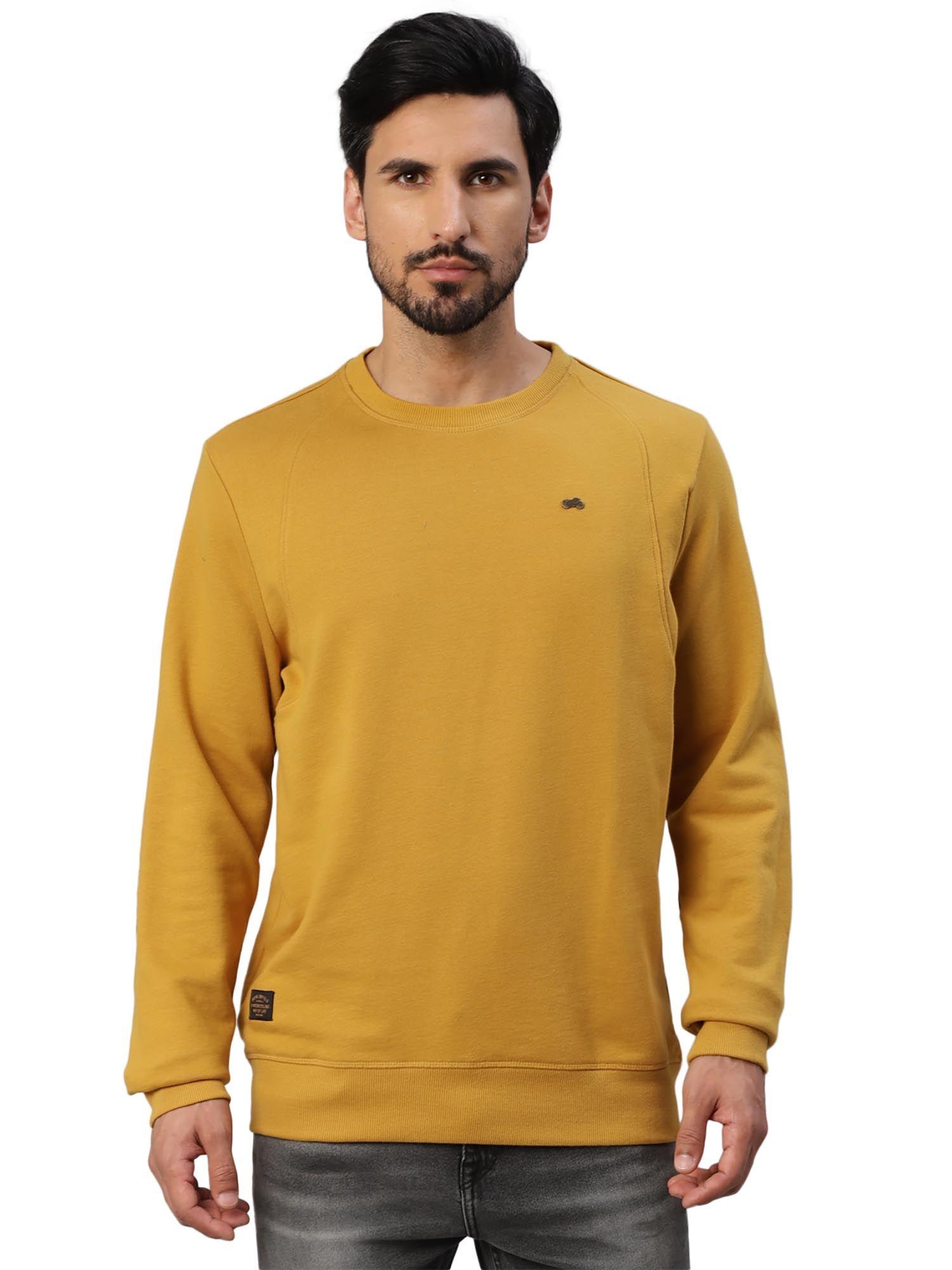 cut & sew sweatshirt mustard