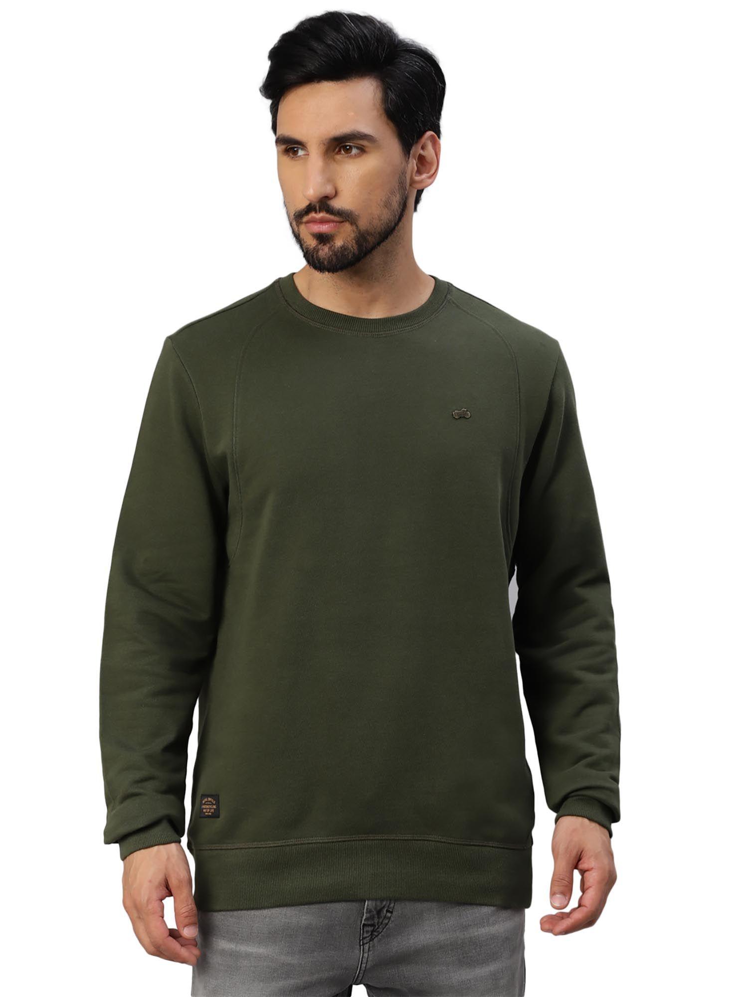 cut & sew sweatshirt olive