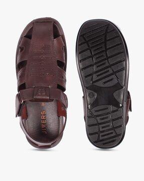 cut-out comfort sandals with velcro fastening