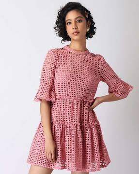 cut-work  a-line dress