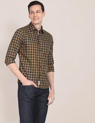 cutaway collar cotton casual shirt