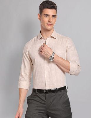 cutaway collar irish linen formal shirt