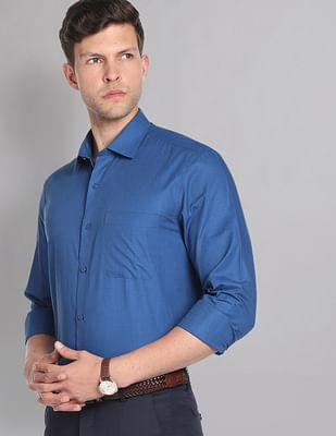 cutaway collar solid cotton formal shirt