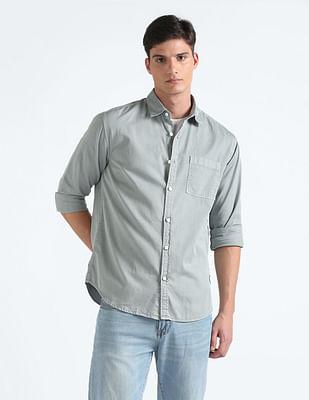 cutaway collar solid regular shirt