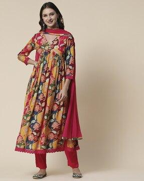 cutdana anarkali kurta & pants set