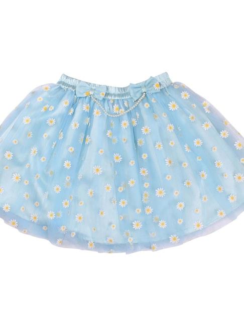 cutecumber kids aqua floral print skirt