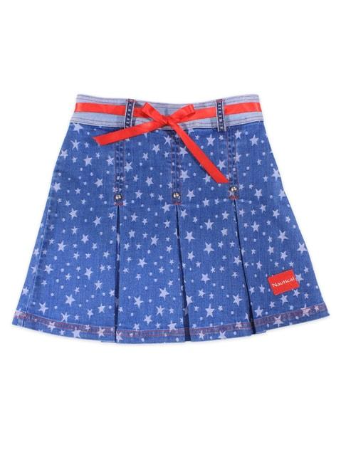 cutecumber-kids-blue-printed-skirt