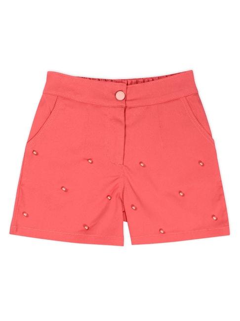 cutecumber kids coral embellished shorts