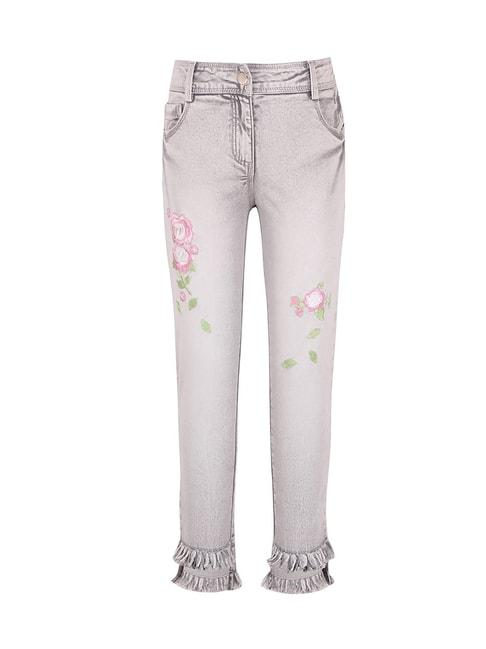 cutecumber kids grey embroidered jeans