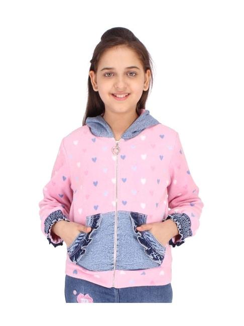 cutecumber kids pink printed hoodie