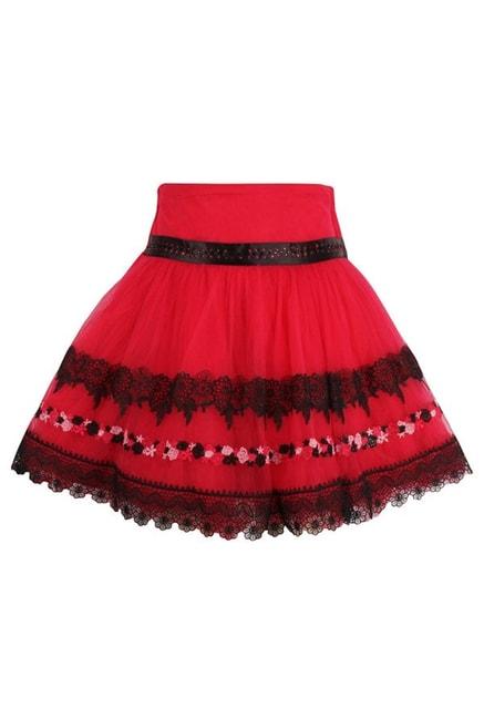 cutecumber kids red lace skirt