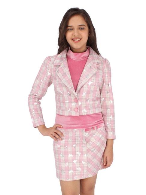 cutecumber-pink-printed-full-sleeves-coat-with-skirt