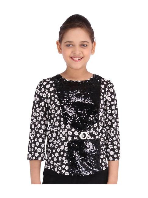 cutecumber kids black printed top