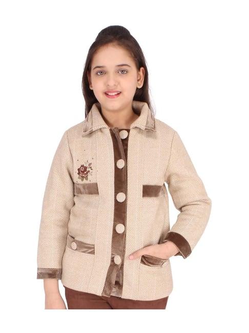 cutecumber kids brown patch work jacket