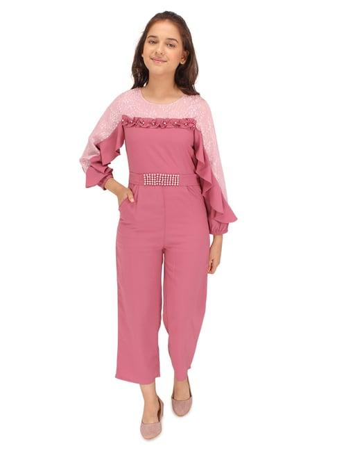cutecumber kids dusty pink embellished jumpsuit