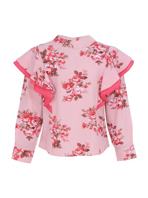 cutecumber kids pink floral print top