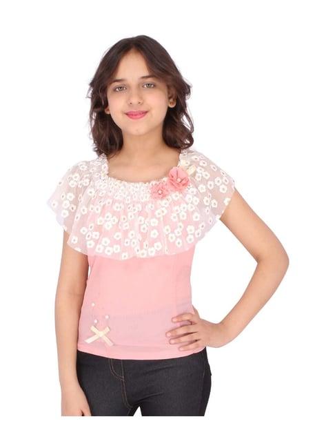 cutecumber kids pink floral print top