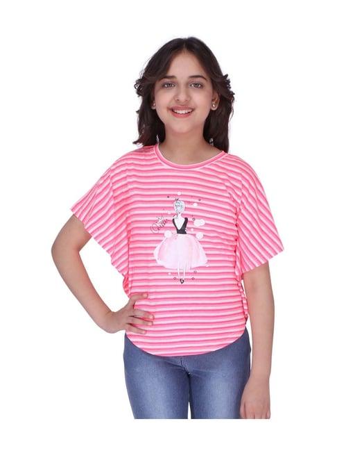 cutecumber kids pink striped casual top