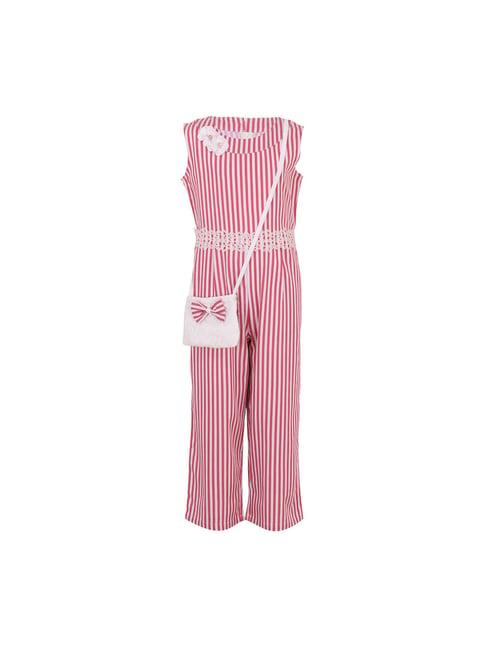 cutecumber kids red & white striped jumpsuit with bag