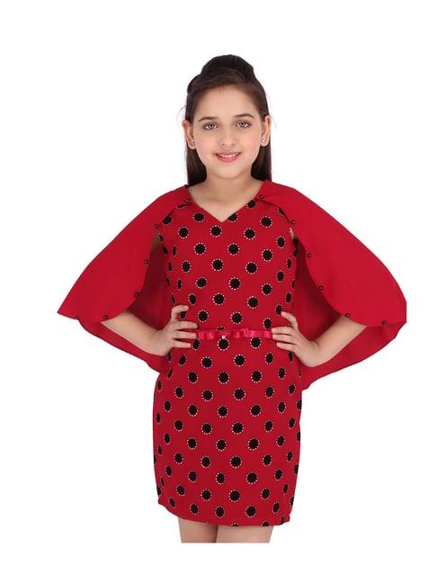 cutecumber kids red printed dress