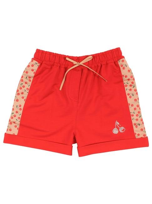 cutecumber kids red printed shorts