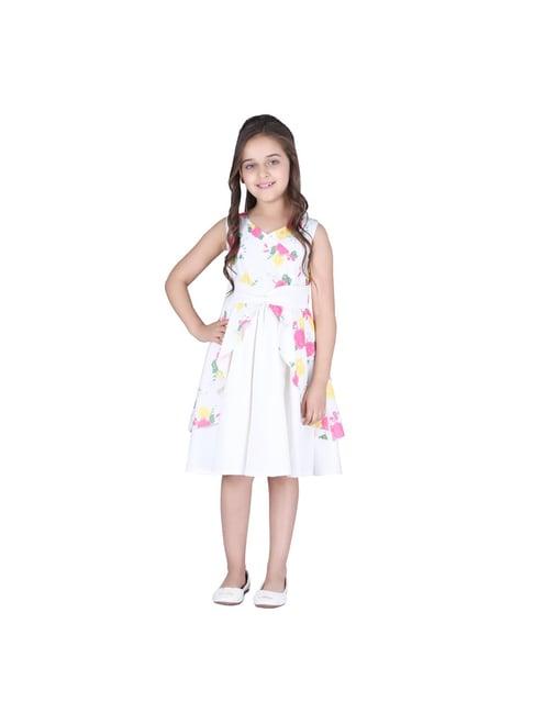 cutecumber kids white floral print dress