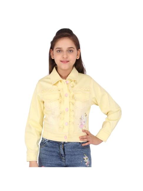 cutecumber kids yellow embellished jacket