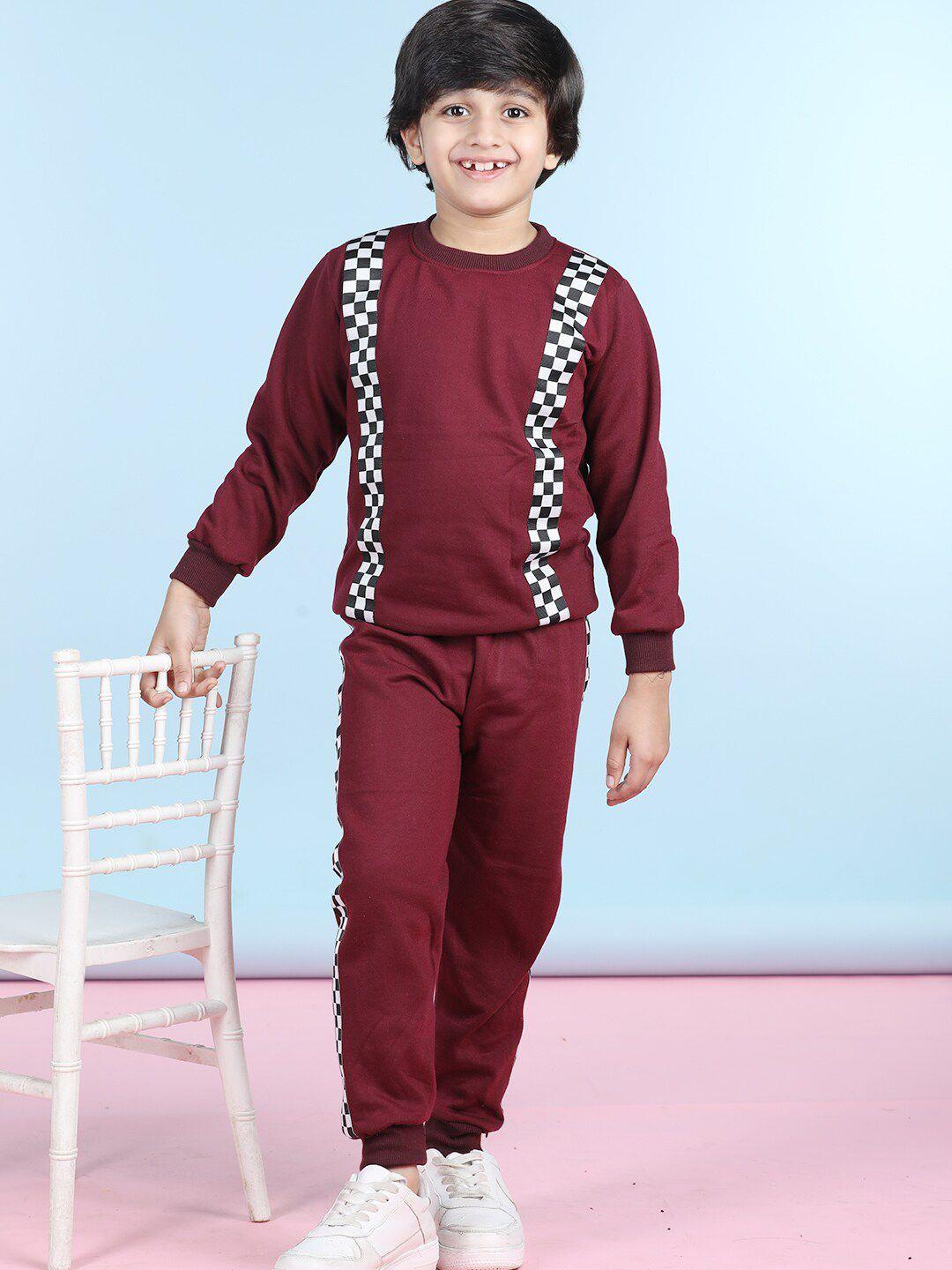 cutiekins boys geometric printed fleece sweatshirt with joggers