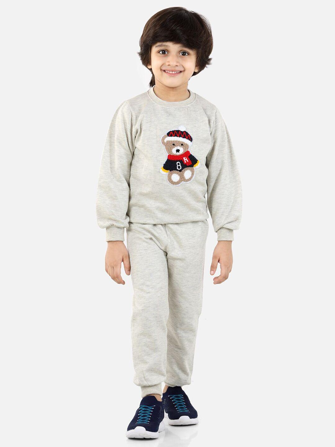 cutiekins boys grey sequenned snow man applique sweatshirt with joggers