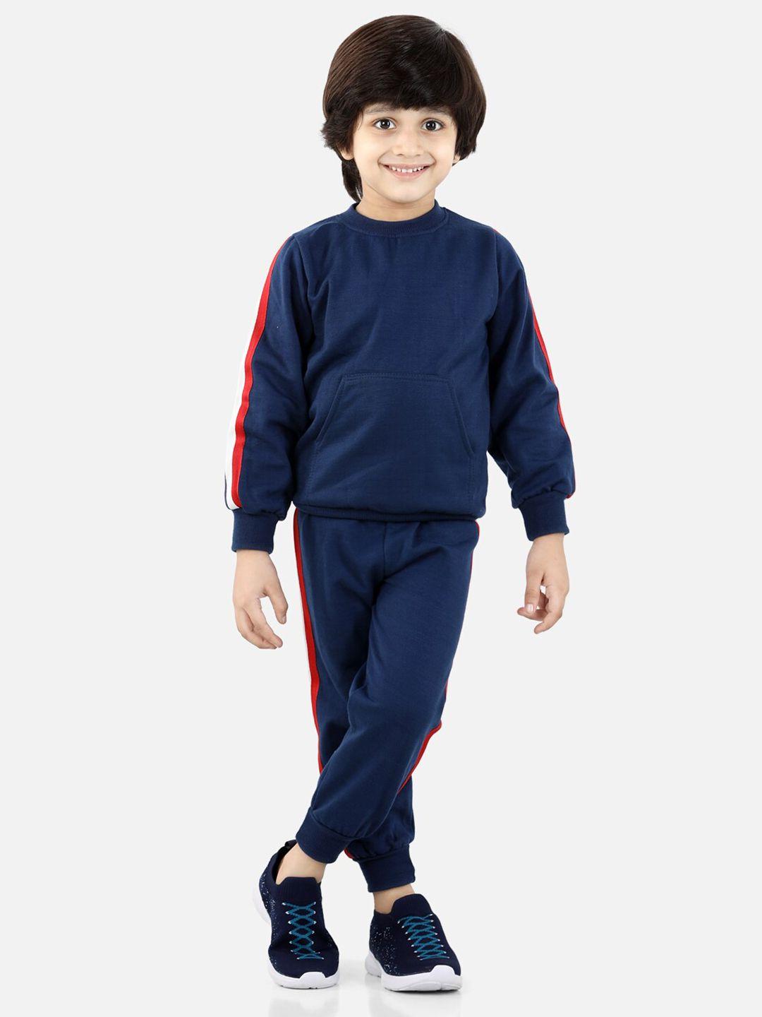 cutiekins boys navy blue & red sweatshirt with trousers