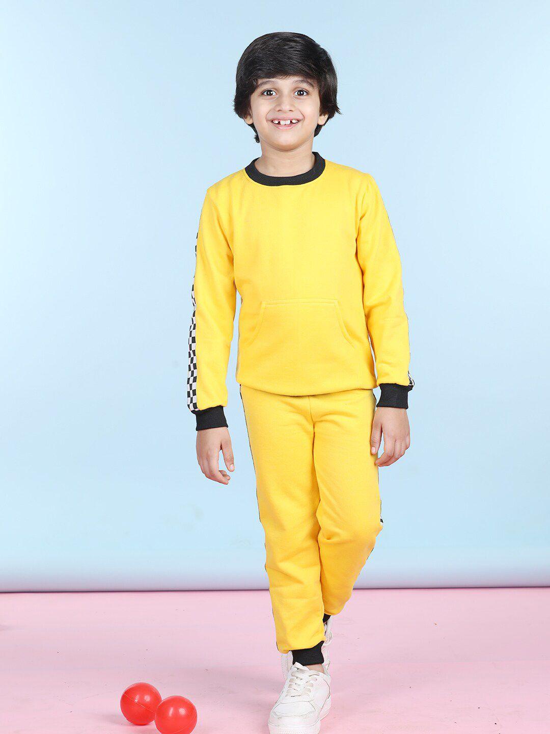 cutiekins boys round neck fleece sweatshirt with joggers