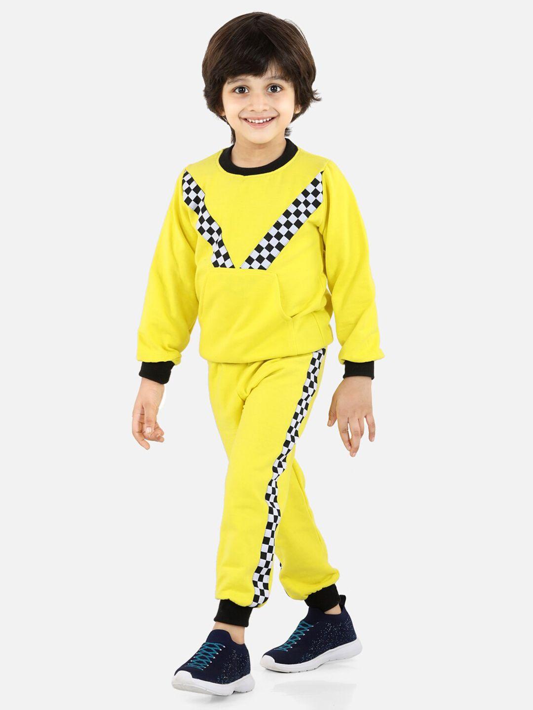 cutiekins boys yellow & black checked shirt with trousers