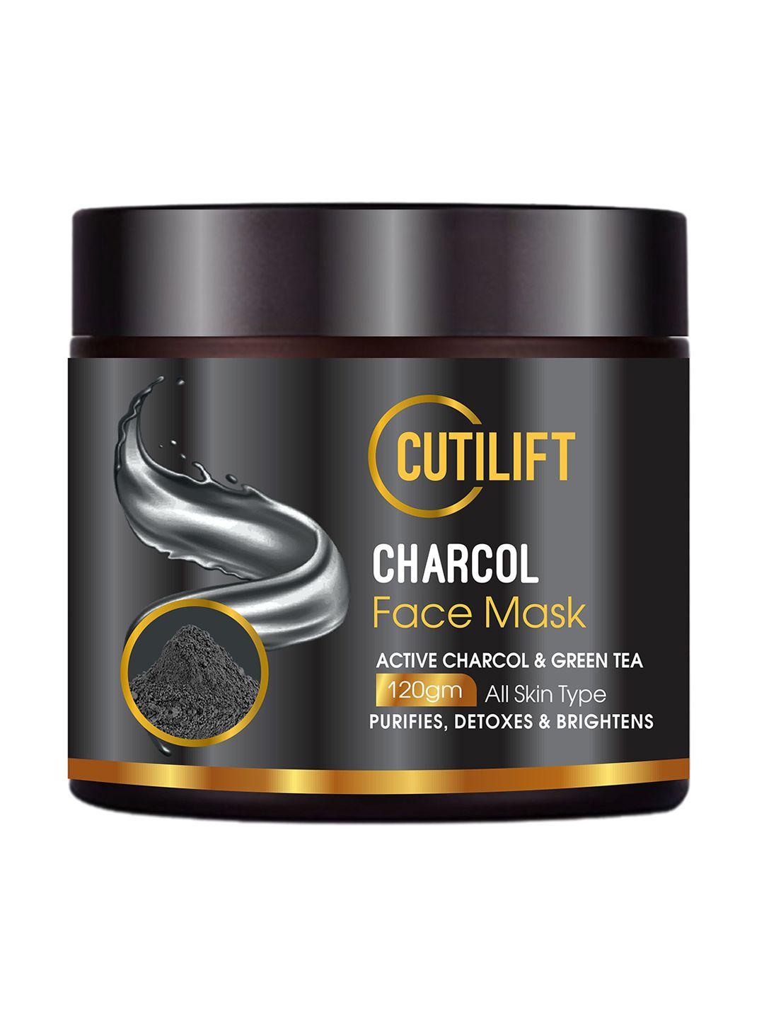 cutilift charcoal face mask with active charcoal & green tea 120 gm