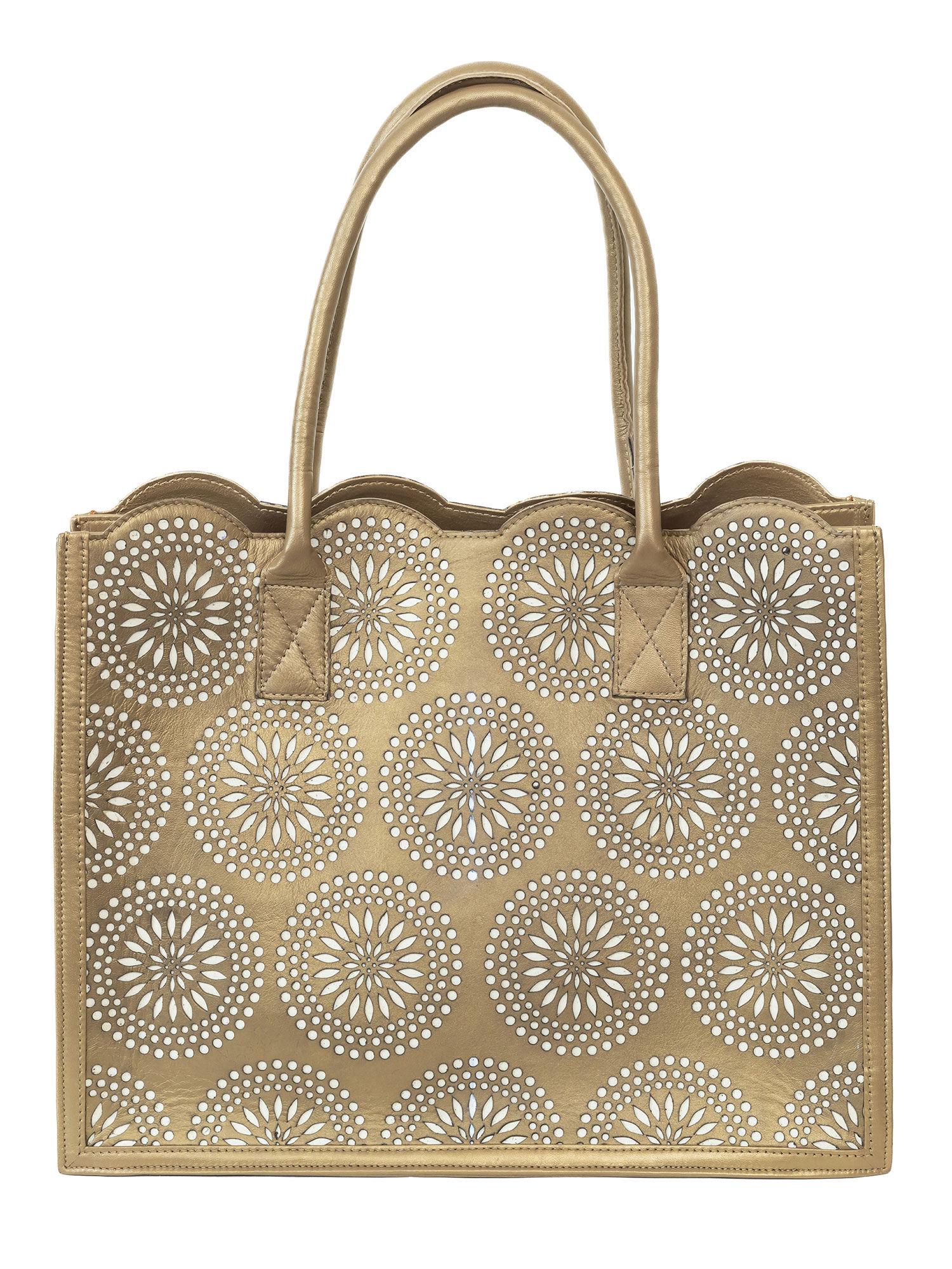 cutwork madison tote bag