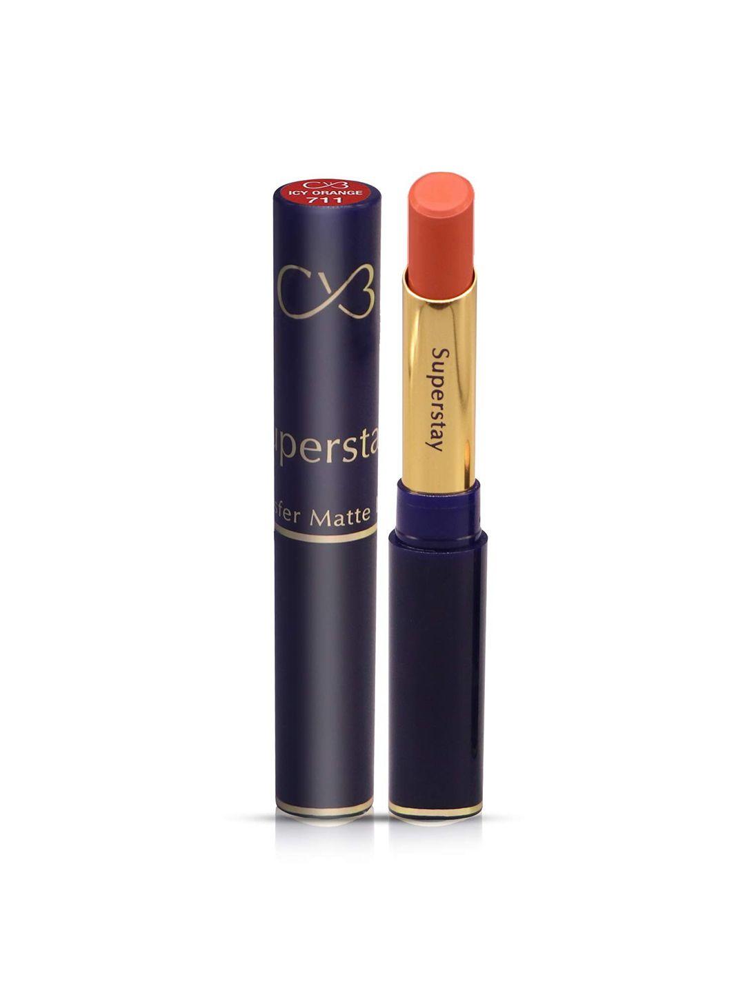 cvb super stay non-transfer matte lipstick 3.5 g - icy orange 711