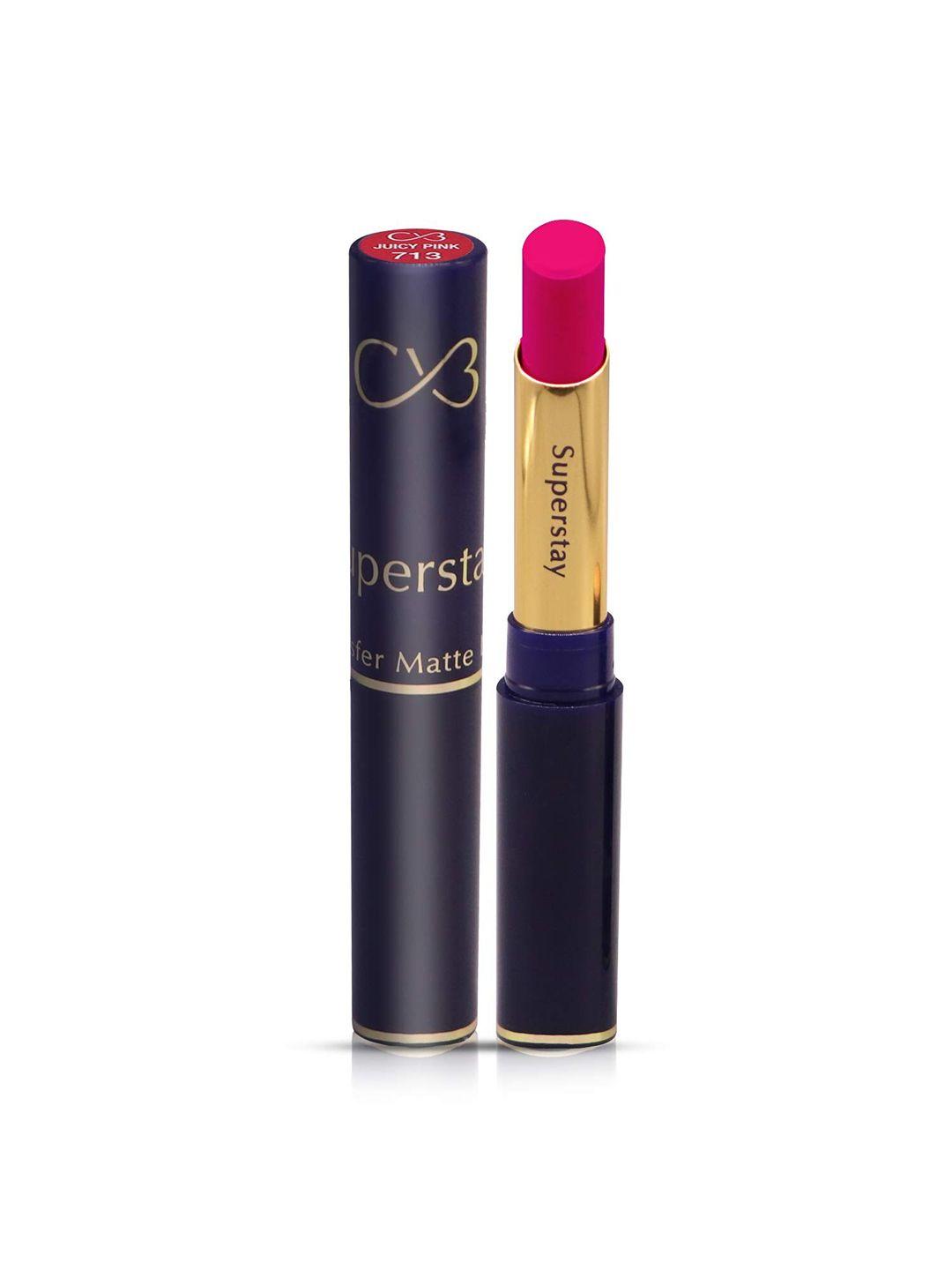 cvb super stay non-transfer matte lipstick 3.5 g - juicy pink 713