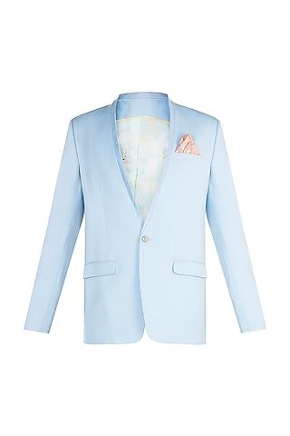 cyan corduroy lapel jacket  for boys