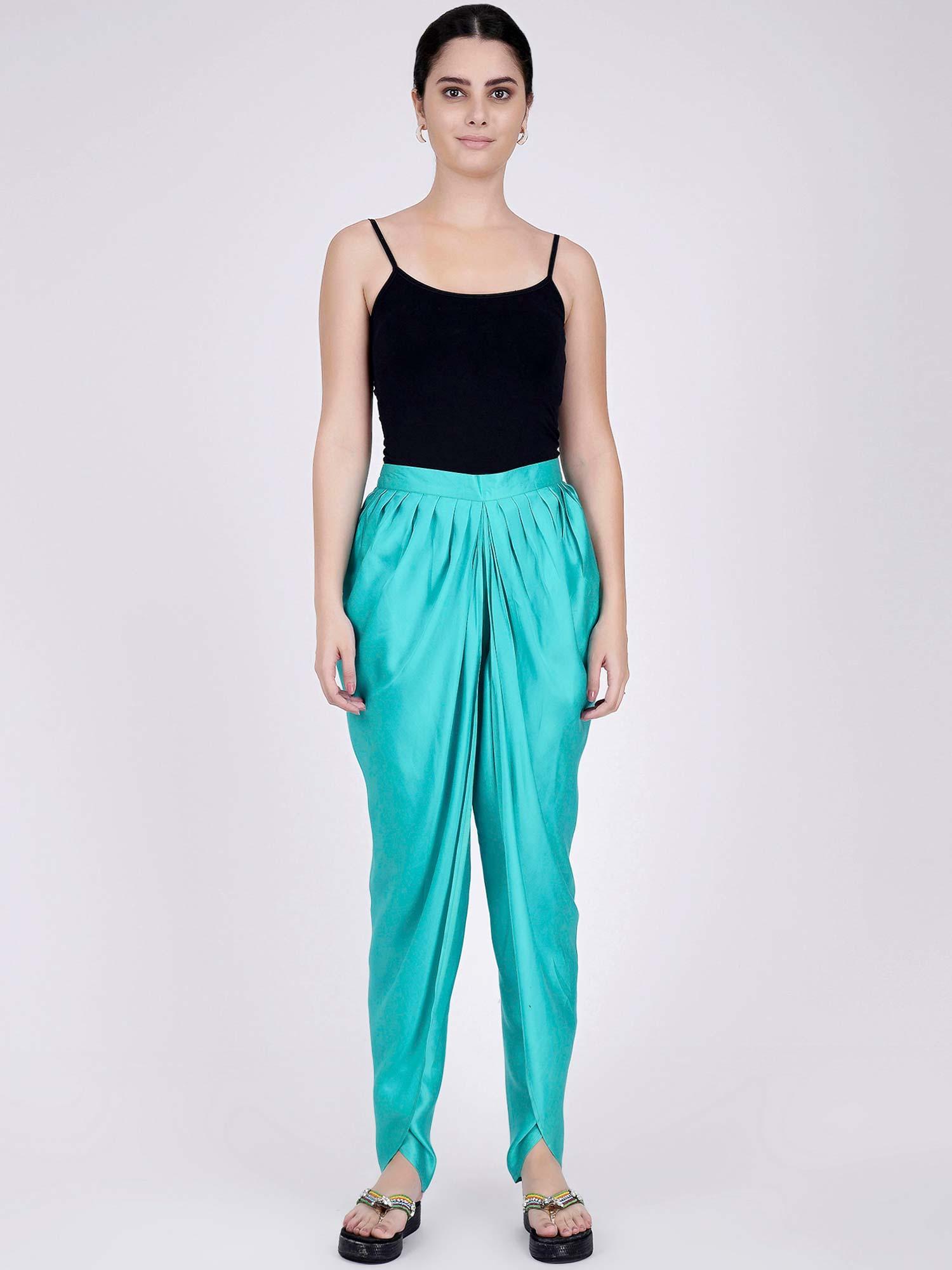 cyan tulip pants