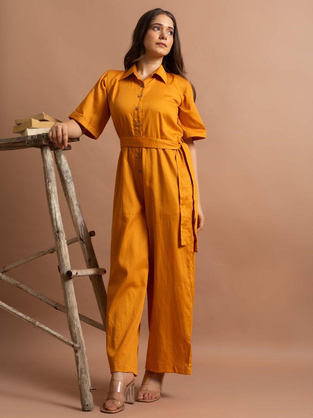 cyu women solid basic cotton jumpsuit